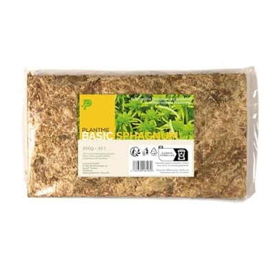 Abbildung von PlantMe Sphagnum Moos für Zimmerpflanzen und Moosstäbe, Rankstäbe, Orchideen, Karnivoren ergibt 10L (200g)