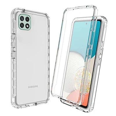 Abbildung von XINNI Hülle für Samsung Galaxy A22 5G, 360 Grad Stoßfeste Schutzhülle mit Integriertem Bildschirmschutz, Robuster Bumper Outdoor Full Body Case, Kristall
