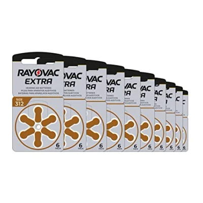 Abbildung von 60 Rayovac Extra Advanced Typ 312 Hörgerätebatterie