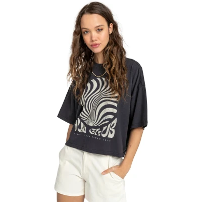 Abbildung von Billabong SUN CLUB Tshirt print, Damen, Größe: Large, Off black