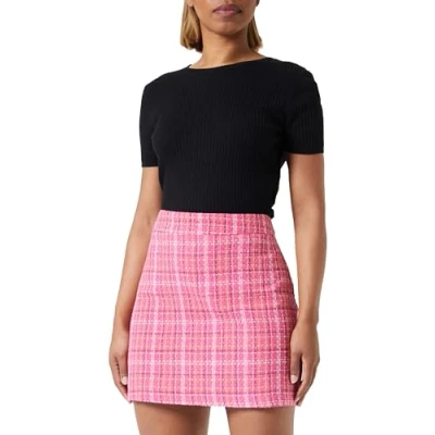 Abbildung von Trendyol Women&#039;s Damen Kariert/Karo Mini Stift Gerade Rock Skirt, Fuchsia, 38