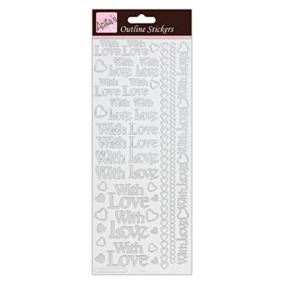 Abbildung von Anita&#039;s Konturensticker, Klebefolie, silber, 29.22 x 10.55 0.070000000000000007 cm