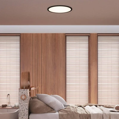 Abbildung von näve Deckenleuchte LED &quot;CARLO&quot; mit RGB Backlight D: 29,3 cm, CCT über Fernbedienung, Farbwechsel, fest integriert, Kaltweiß, Neutralweiß, Warmweiß, Dimmbar Memoryfunktion, Farbwechsler und Nachtlichtfunktion