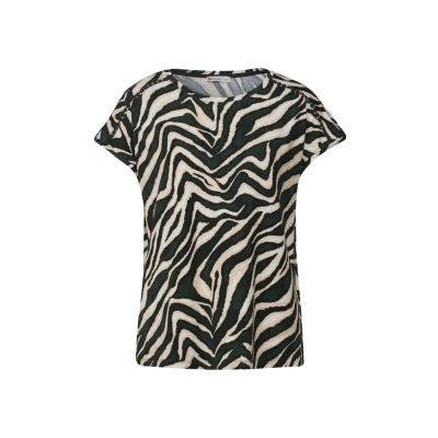Abbildung von STREET ONE Damen A323575 Shirt mit Häkeldetails, Pine Grove Green, 38