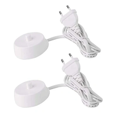 Abbildung von 2 Stücke Elektrische Zahnbürste Ladegerät für Braun Oral B D12 S12 S18 D17 D18 Pro 1000 3737 4736 4717 4729 Ersatz des Ladegeräts Modell 3757 (Weiß)