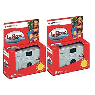 Abbildung von AgfaPhoto Einwegkamera LeBox 400 27 Outdoor (2 er Set bis zu 54 Aufnahmen)