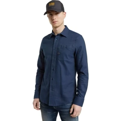 Abbildung von G Star RAW Men&#039;s Bristum 2.0 Slim Hemd Shirt, Mehrfarben (dk sea Blue bt D23553 D742 G772), XXL
