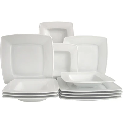 Abbildung von CreaTable Tafelservice &quot;Victoria Weiss&quot;, (Set, 12 tlg.), klassisch weiß für den täglichen Gebrauch