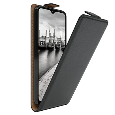 Abbildung von EAZY Case Hülle kompatibel mit Xiaomi Redmi 9T Flip Cover zum Aufklappen, Handyhülle aufklappbar, Schutzhülle, Flipcover, Flipcase, Flipstyle vertikal klappbar, aus Kunstleder, Schwarz