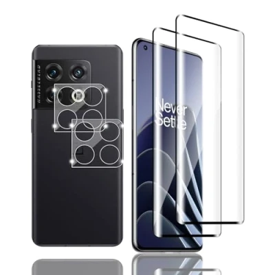 Abbildung von Zicurz 2+2 Stück Schutzglas für OnePlus 10 Pro, Panzer Schutz Glas, 2 Schutzfolie und Kamera Schutzglas, HD Displayschutz, Blasenfrei, Pro