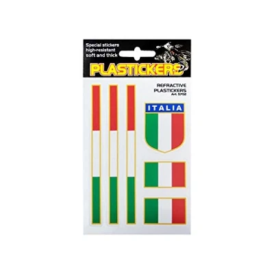 Abbildung von Quattroerre 5702 Aufkleber mit Reflektoren, Plasticker Italia Scudetto und Stripe