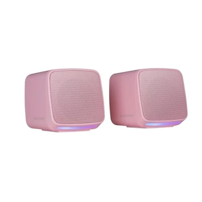 Abbildung von MARSGAMING MS PRO, Kompakte Lautsprecher 10W, Dynamische RGB Flow, PC mit Kontrollbox und 3,5mm Klinkeneingang, Gaming kompatibel PC/Mac/Smartphone/Tablet, Rosa