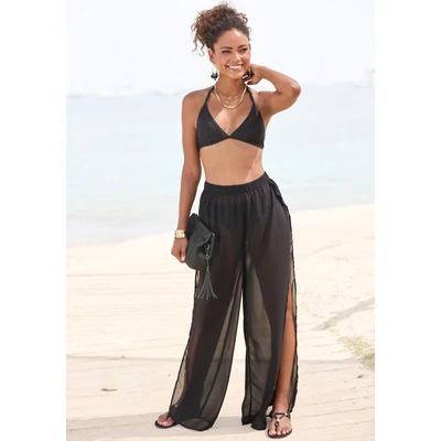 Abbildung von LASCANA Strandhose aus transparenter Chiffonware, Schlupfhose