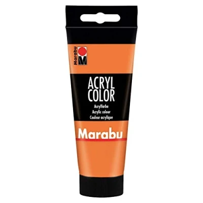 Abbildung von Marabu 12010050013 Acryl Color orange 100 ml, cremige Acrylfarbe auf Wasserbasis, schnell trocknend, lichtecht, wasserfest, zum Auftragen mit Pinsel und Schwamm Leinwand, Papier Holz