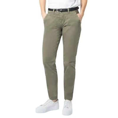 Abbildung von Urban Surface Damen Chino Stoff Hose mit Flecht Gürtel Middle Green XL
