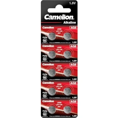 Abbildung von Camelion Uhrenbatterie AG8 ///; (381,391,SR1120W,SR55,LR1120,LR55);10 Pack
