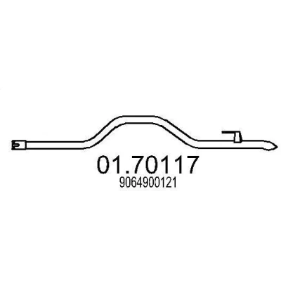 Abbildung von MTS 01.70117 Abgasrohr 2200 hinten für Endschalldämpfer MERCEDES BENZ: Sprinter 3.5 T Bus, 3 Kastenwagen