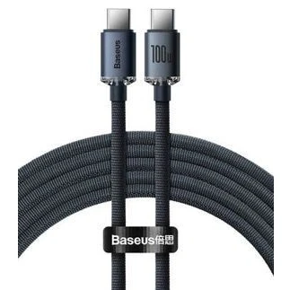 Abbildung von Baseus Crystal Shine Series USB Kabel für schnelles Aufladen und Datenübertragung, Typ C, 100 W, 2 m, Schwarz (CAJY00070)