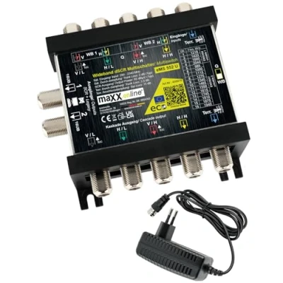 Abbildung von maxx.onLine unicable Multischalter Einkabelsystem für 1 2 Satelliten &amp; 32 Teilnehmer inkl. 18V F Stecker Netzteil, Einkabel kaskadierbar