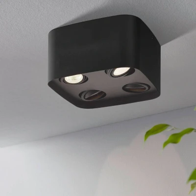 Abbildung von Eglo 99675 Deckenleuchte CAMINALES Z schwarz L:24 B:24 H:12cm dimmbar mit Connect Funktion