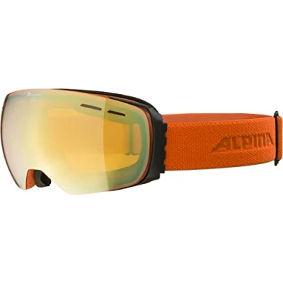 Abbildung von ALPINA GRANBY Q LITE Verspiegelte, Kontrastverstärkende Skibrille Mit 100% UV Schutz Für Erwachsene, black pumpkin matt, One Size