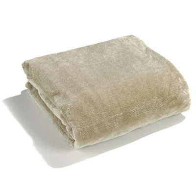Abbildung von heimtexland große super weiche Kuscheldecke XL HxB 150x200 cm Microfaser Flanelldecke in Sand kuschelig warm leicht fusselfrei Decke TOP QUALITÄT Typ176