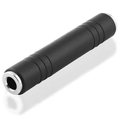 Abbildung von BestPlug Audio Stereo Adapter Verbindungsstück Aux in Out, Klinke 6,3mm Buchse Kupplung weiblich auf weiblich, Schwarz