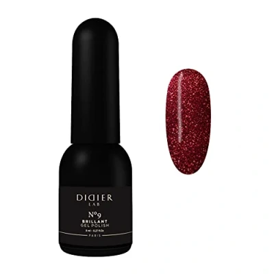 Abbildung von Didier Lab Premium UV Nagellack Brillant No.9 Gel Farbgel für Gelnägel Auftrag von 1 oder 2 Schichten Nägel Stark Pigmentiert Polish Rot