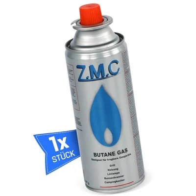 Abbildung von Z.M.C 1x Butan Gaskartusche 227g mit Ventil Typ MSF 1a, Universal Butangas Kartusche Bajonett Anschluss für Campingkocher, Gasheizung, Gasbrenner, Unkrautbrenner, Lötbrenner