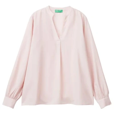 Abbildung von United Colors of Benetton WITH NECK Bluse, Damen, Größe: Large, Pink