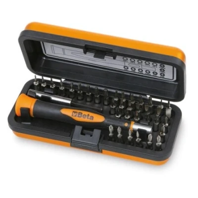 Abbildung von Bimaterial Elektronikschraubendreher Beta 1256/C36 Mit 36 Austauschbaren 4 Mm Bits Und Magnetverlängerung