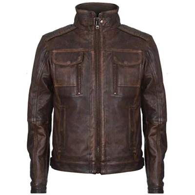 Abbildung von Vintage Leder Bikerjacke für Herren Kapstadt