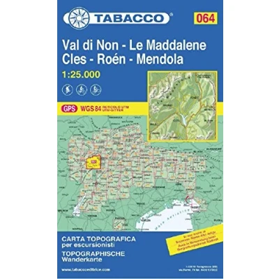 Abbildung von Tabacco Wandern 1 : 25 000 Val di Non LeMaddalene Cles Roen Mendola (Carte topografiche per escursionisti, Band 64)
