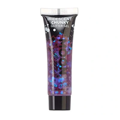 Abbildung von Schillerndes Glitter Gel von Moon 12ml Violett Glitzer Gesichtsfarbe