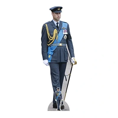 Abbildung von Star Cutouts SC4213 Prinz William RAF Uniform lebensgroßer Pappaufsteller mit Mini