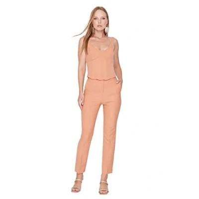 Abbildung von Trendyol Damen Herren Hoher Bund Figurbetont Hose Pants, Hellrosa, 38 EU