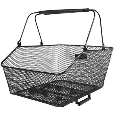 Abbildung von M Wave Unisex Erwachsene BA RM CLAMP L Fahrradkorbdrahtkorb, schwarz, Circa 45,5x29,5x21/13 cm (BxLxH)