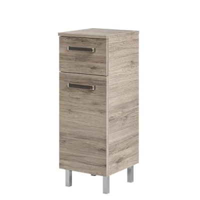 Abbildung von Pelipal Badezimmerschrank Quickset 313 in Sanremo Eiche Terra quer Nachbildung, 30 cm breit Unterschrank mit 1 Tür, Schubkasten und Einlegeboden