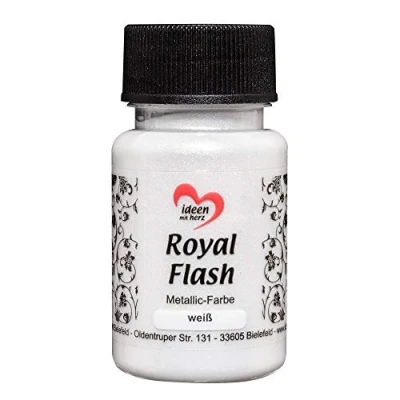 Abbildung von Ideen mit Herz Royal Flash, Acryl Farbe, metallic, feinsten Glitzerpartikeln, 50 ml (weiß)