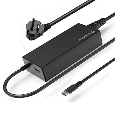Abbildung von WAVLINK 112W Universal Charger Portable USB C Laptop Adapter 100W AC Computer Power Supply Cord with A Output for MacBook Huawei Lenovo HP Dell Samsung Acer Chromebooks and More