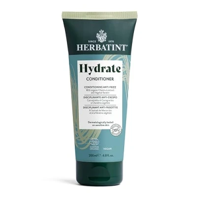 Abbildung von Herbatint Hydrate Conditioner Bio Feuchtigkeitsspülung, 200 ml, für trockenes, dehydriertes und krauses Haar, dermatologisch getestet auf empfindlicher Haut, 99% natürliche Inhaltsstoffe, mit