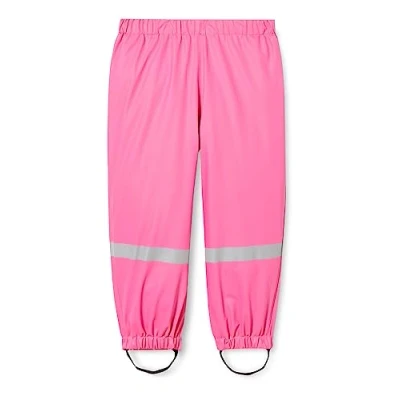 Abbildung von Playshoes Matschhose Regenlatzhose Fleece Futter Unisex Kinder Wind und wasserdichte Regenhose Regenbekleidung, pink Bundhose, 86