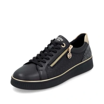 Abbildung von Remonte Damen Low Top Sneaker D0700, Frauen Halbschuhe,lose Einlage,wasserabweisend,remonteTEX,Freizeit,sportlich,straßenschuhe,schwarz Kombi (03),36 EU