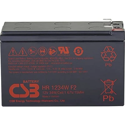 Abbildung von CSB Battery HR 1234W High Rate HR1234WF2 Batterie al Piombo 12V 8.4Ah AGM (L x B T) 151x99x65mm Spina