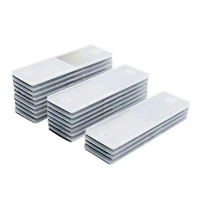 Abbildung von Reemky White 10PCS Warnung Reflektierende Sicherheitsplatte/Reflektor Aufkleber für Auto Lkw (menge optional)