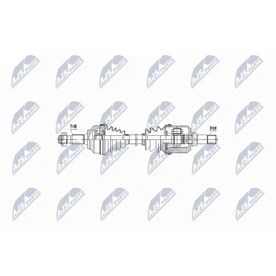 Abbildung von NTY NPW CT 051 Antriebswelle Vorderachse links, 670 Schaltgetriebe CITROËN: C5 III Kombi, 3, PEUGEOT: 407 SW, Limousine