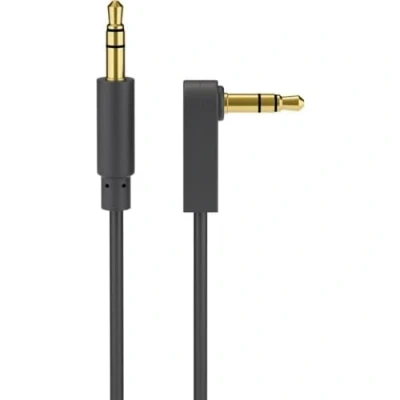 Abbildung von goobay 59525 Audio Klinkenkabel AUX, 3,5 mm stereo 4 pol Slim, CU, 90 Abgewinkelt Klinke 3, 5 Stecker (4 Pin, Stereo) auf