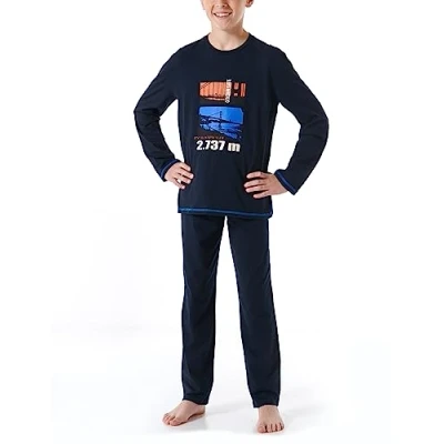 Abbildung von Schiesser SET Pyjama für Kinder, Größe: 140, Nachtblau