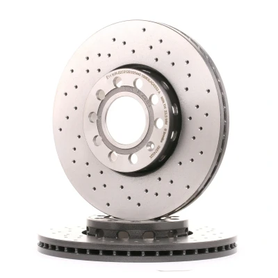 Abbildung von BREMBO XTRA LINE 09.5745.2X Bremsscheibe 288 25 5 gelocht/innenbel. beschichtet hochgekohlt mit Schrauben AUDI: A4 B6 Limousine, B7 Avant