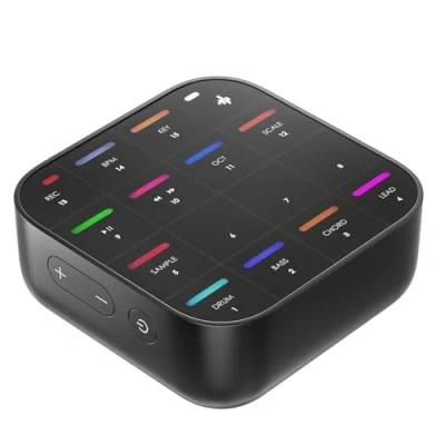 Abbildung von Donner MEDO Bluetooth MIDI Controller, USB Portable Electronic Instrument Akkord, Sample, Lead, Bass, Drum Eingebauter Looper und Synth iOS, Mac, Windows, Android Inklusive Silikonhülle